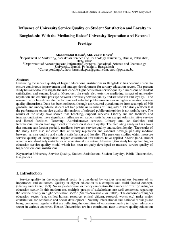 (PDF) Influence of University Service Quality on Student Satisfaction ...