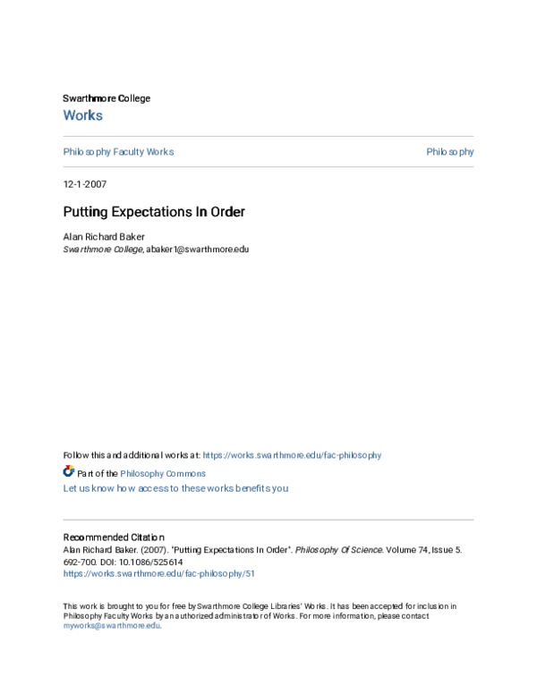 (PDF) Putting Expectations in Order