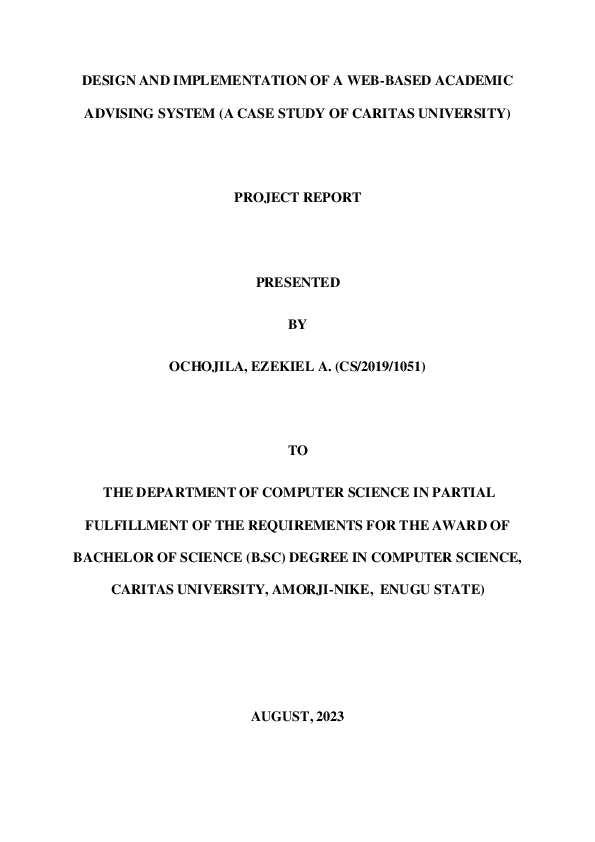 (PDF) DESIGN AND IMPLEMENTATION OF A WEB-BASED ACADEMIC ADVISING SYSTEM ...