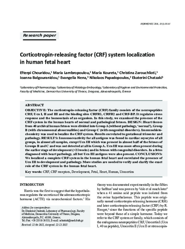 (PDF) Corticotropin-releasing factor (CRF) system localization in human ...