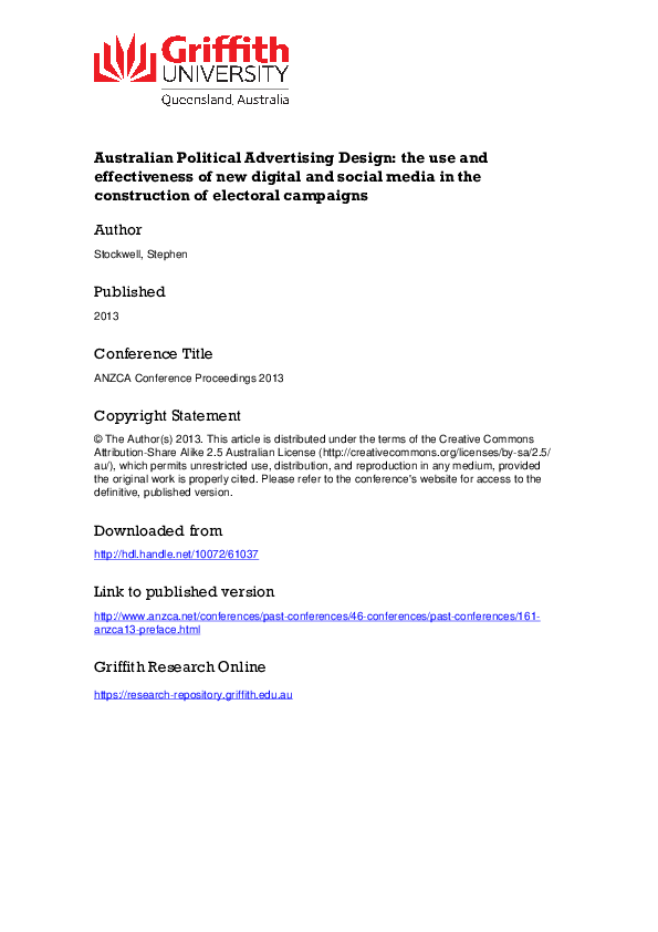 (PDF) Australian Political Advertising Design: the use and ...