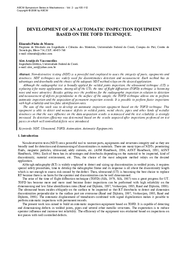 (PDF) Development of an Automatic Inspection Equipment Based on the ...
