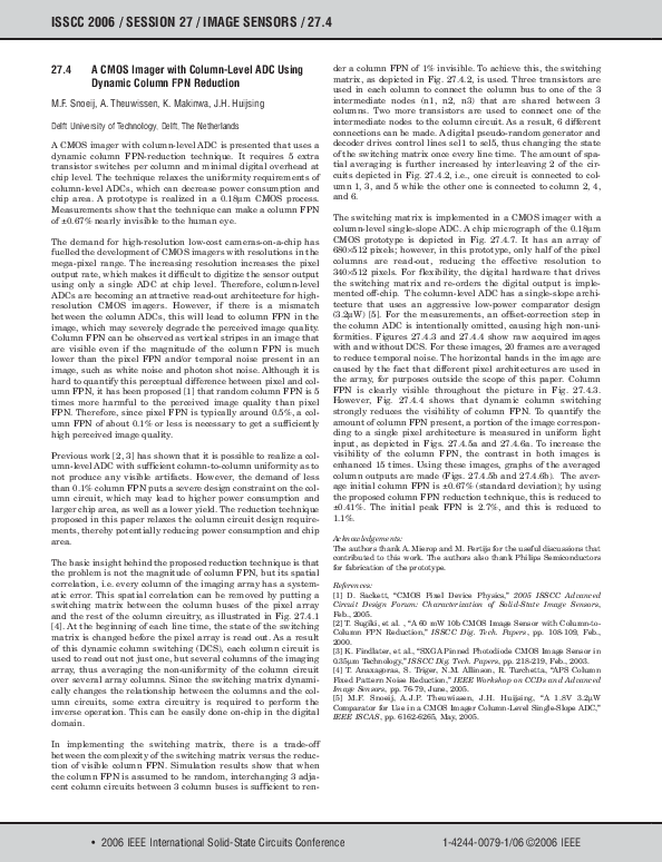 (PDF) A CMOS Imager with Column-Level ADC Using Dynamic Column FPN ...