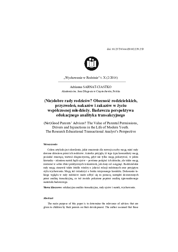 (PDF) (Not)Good Parents’ Advices? The Value of Parental Permissions ...