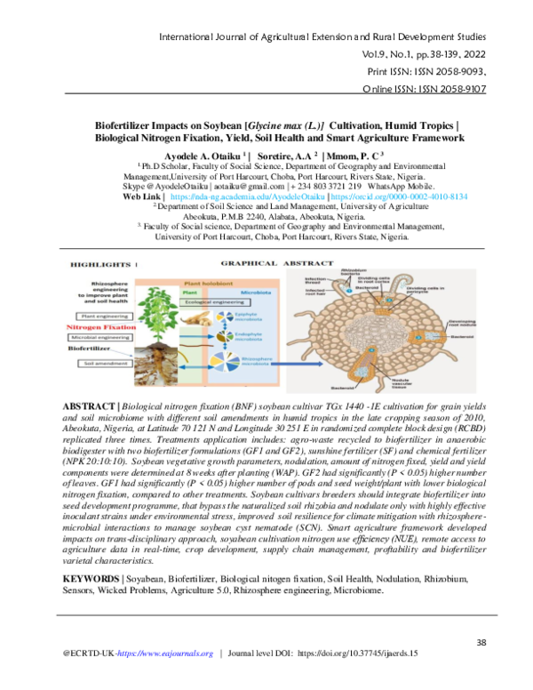 プロジェクトフェアリー Re:FLAME -Additional Show-CD PDF) Biofertilizer Impacts on Soybean [Glycine max (L