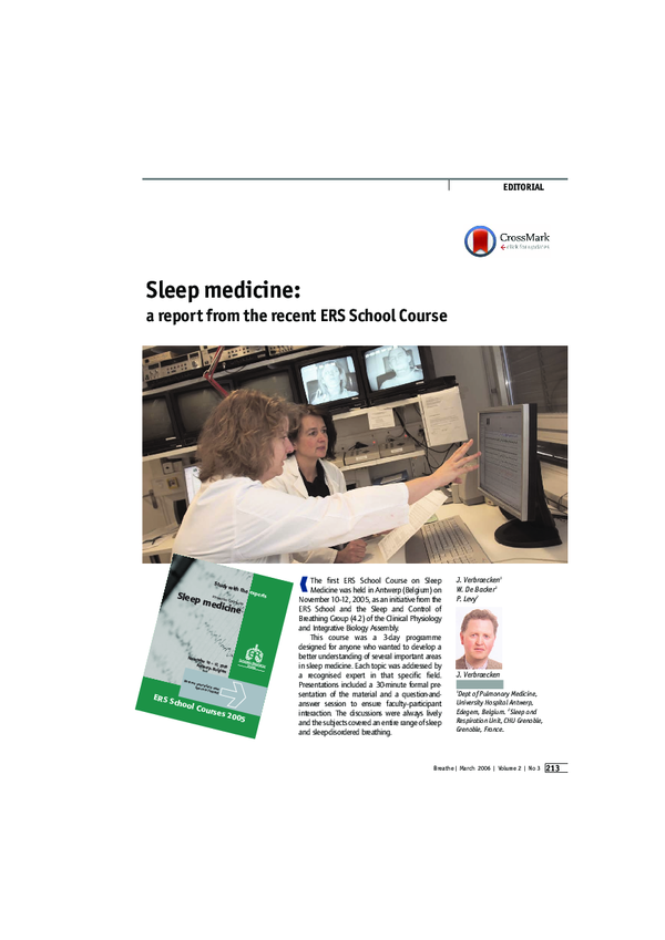 (PDF) Sleep medicine: a report from the recent ERS School Course