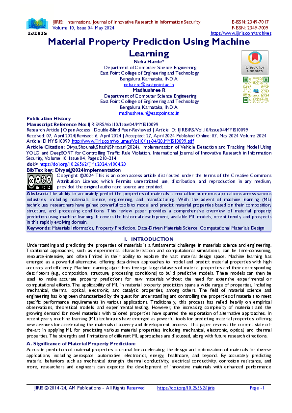 (PDF) Material Property Prediction Using Machine Learning