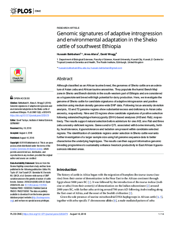 (PDF) Genomic signatures of adaptive introgression and environmental ...