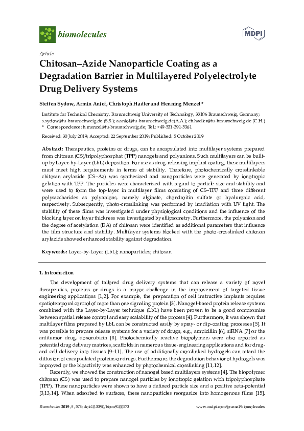 (PDF) Recent advances in stealth coating of nanoparticle drug delivery ...