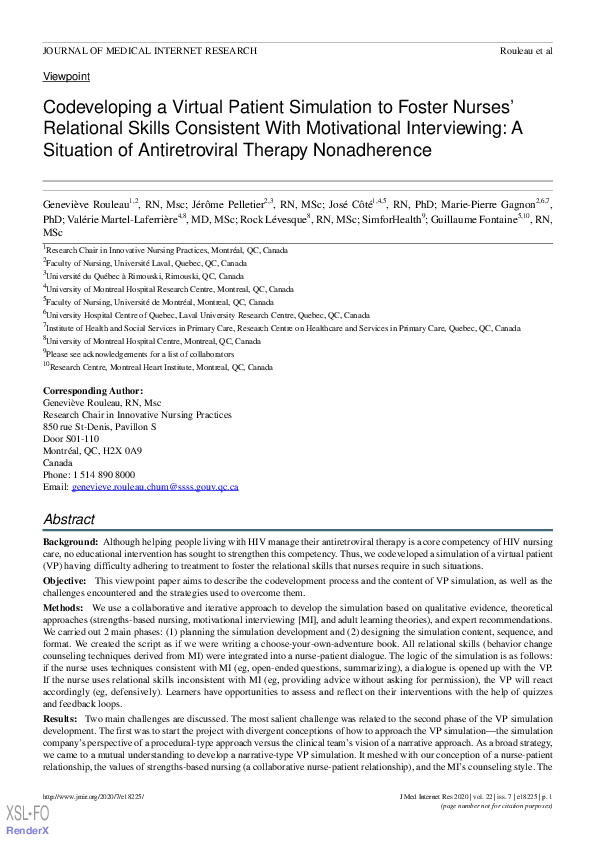 (PDF) Codeveloping a virtual patient simulation to foster nurses ...