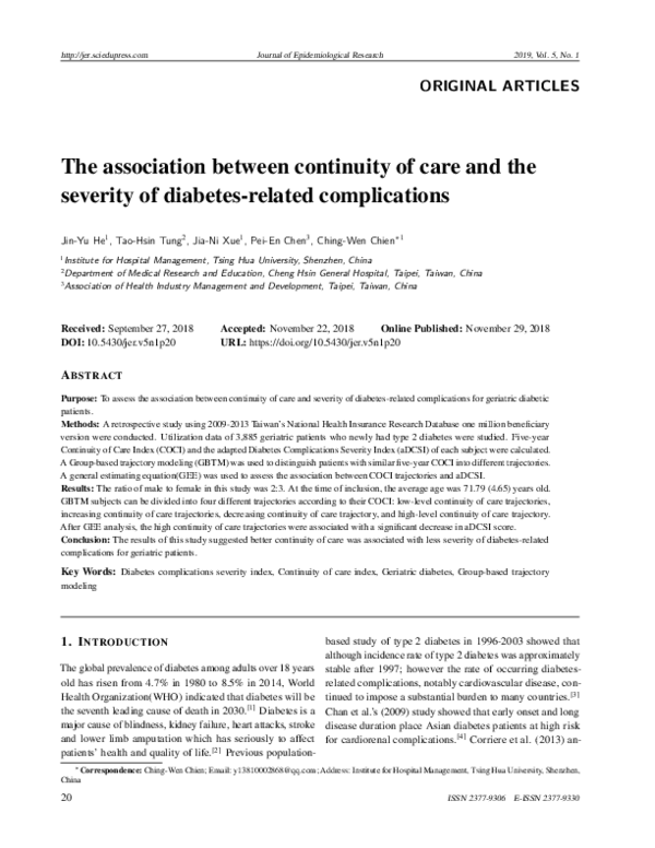 (PDF) The association between continuity of care and the severity of ...