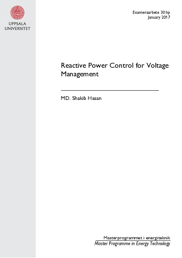 (PDF) Reactive Power Control for Voltage Management