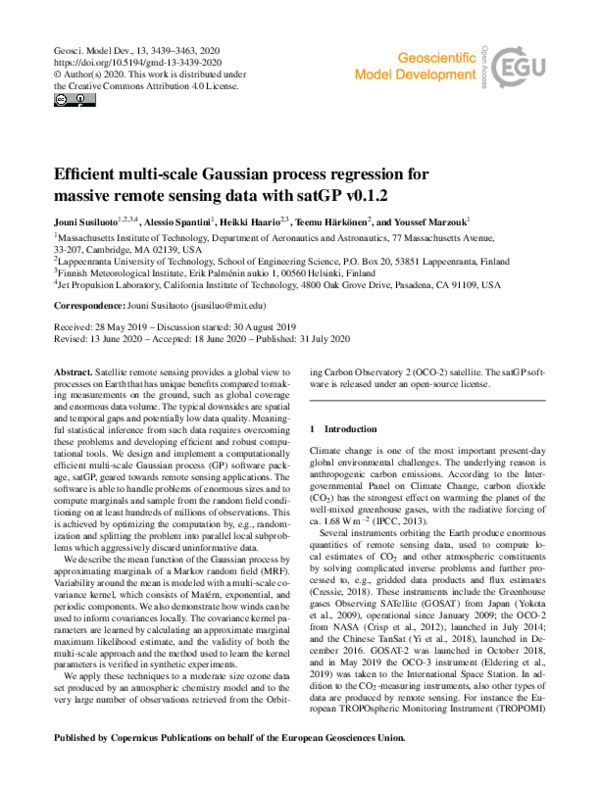 (PDF) Efficient multi-scale Gaussian process regression for massive ...