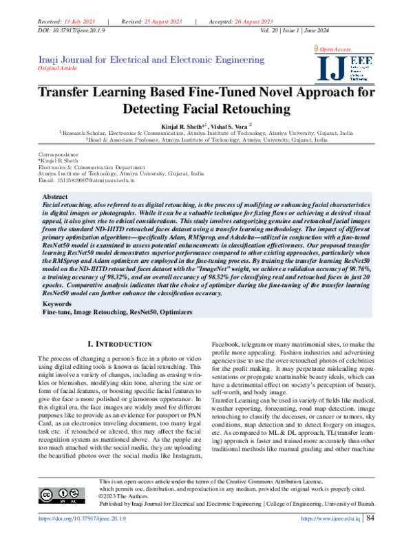 (PDF) Transfer Learning Based Fine-Tuned Novel Approach for Detecting ...