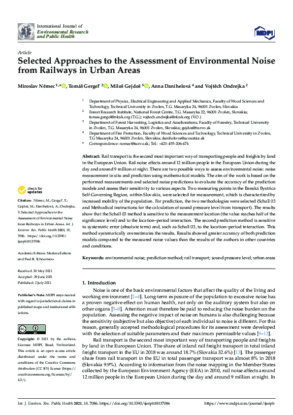 (PDF) Selected Approaches to the Assessment of Environmental Noise from ...