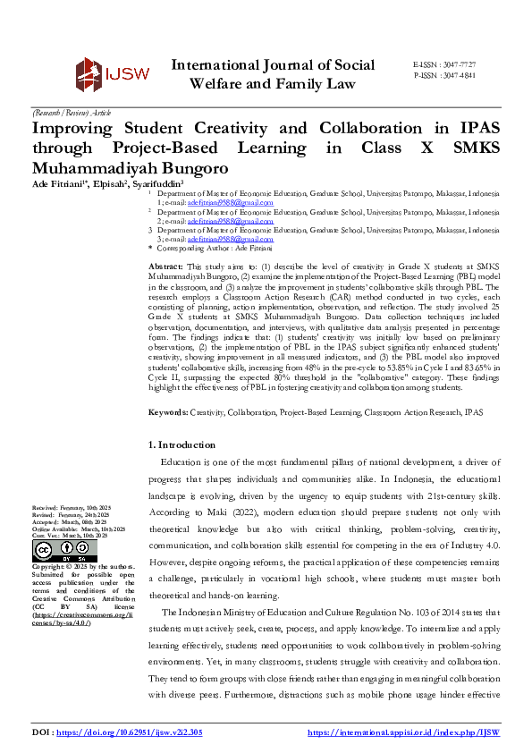 (PDF) Improving Student Creativity and Collaboration in IPAS through ...
