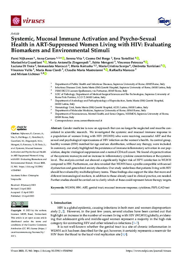 (PDF) Systemic, Mucosal Immune Activation and Psycho-Sexual Health in ...