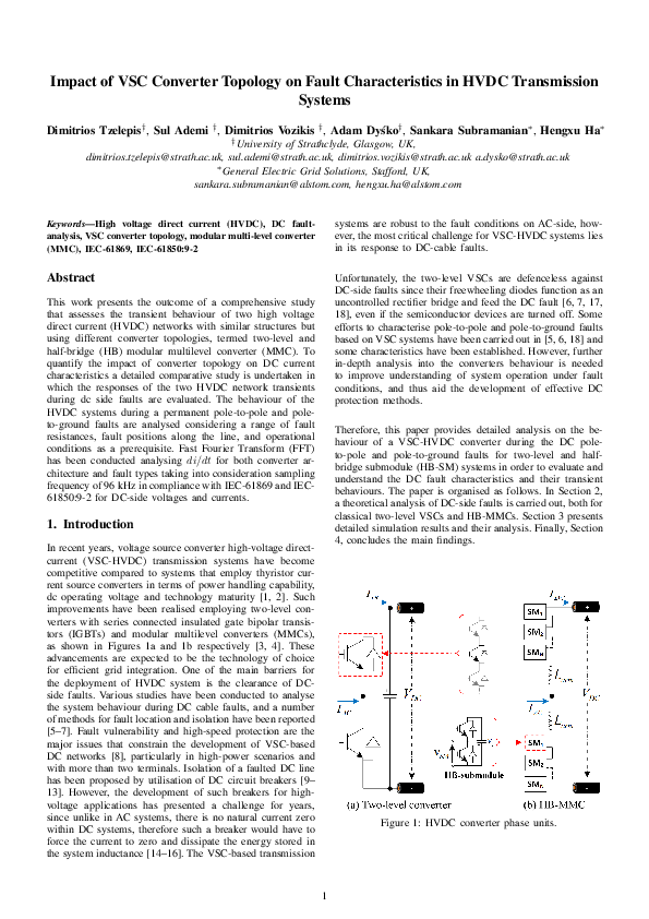 (PDF) Impact of VSC converter topology on fault characteristics in HVDC ...