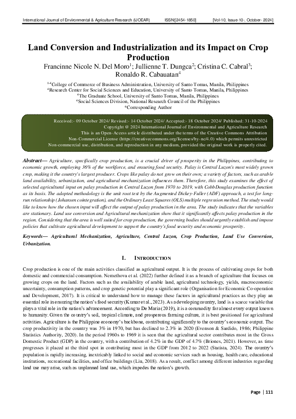 (PDF) Land Conversion and Industrialization and its Impact on Crop ...