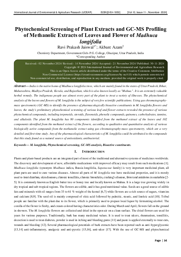 (PDF) Phytochemical Screening of Plant Extracts and GC-MS Profiling of ...