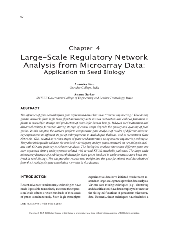 (PDF) Large-Scale Regulatory Network Analysis from Microarray Data