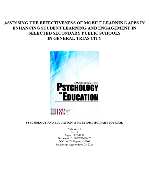 (PDF) Assessing the Effectiveness of Mobile Learning Apps in Enhancing ...