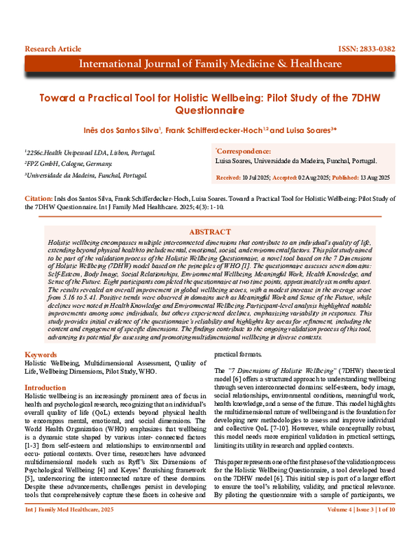 (PDF) Toward a Practical Tool for Holistic Wellbeing: Pilot Study of ...
