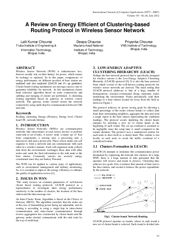 (PDF) A Review on Energy Efficient of Clustering-based Routing Protocol ...