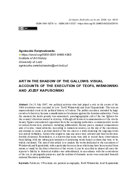 (PDF) Art in the shadow of the gallows. Visual accounts of the ...