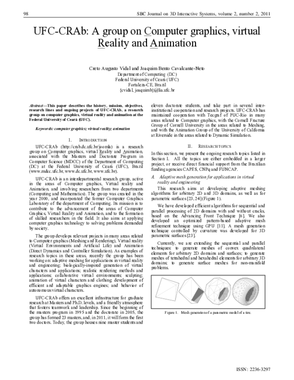 (PDF) UFC-CRAb: A group on Computer graphics, virtual Reality and Animation