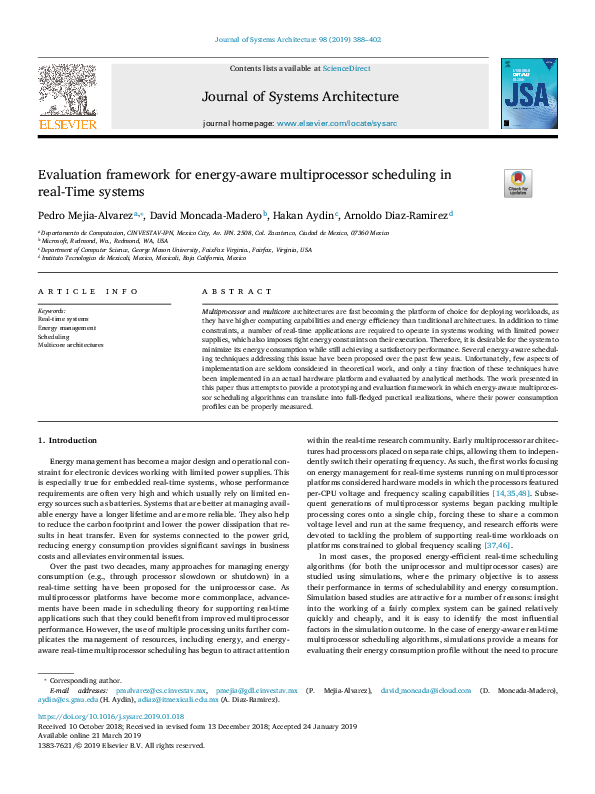(PDF) Evaluation framework for energy-aware multiprocessor scheduling ...