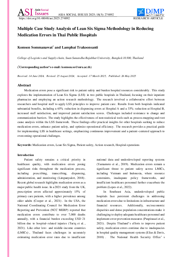 (PDF) Multiple Case Study Analysis of Lean Six Sigma Methodology in ...