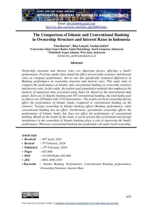 (PDF) The comparison of islamic and conventional banking in ownership ...