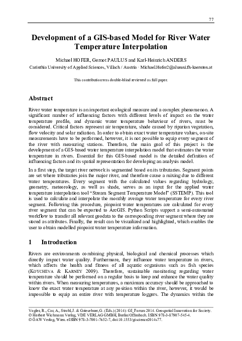 (PDF) Development of a GIS-based Model for River Water Temperature ...