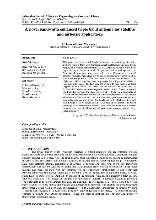 (PDF) A novel bandwidth enhanced triple band antenna for satellite and ...