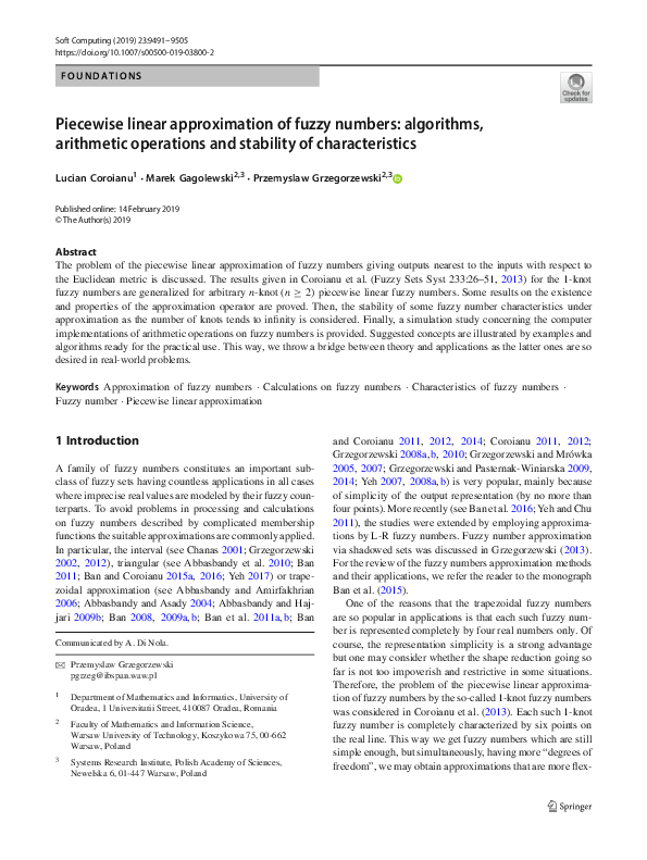 (PDF) Piecewise linear approximation of fuzzy numbers: algorithms ...