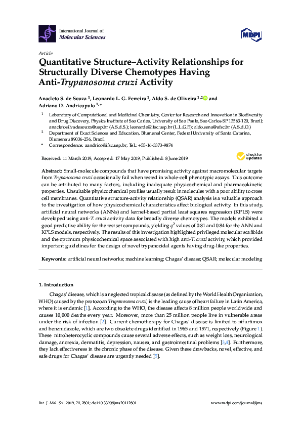 (PDF) Quantitative Structure–Activity Relationships for Structurally ...