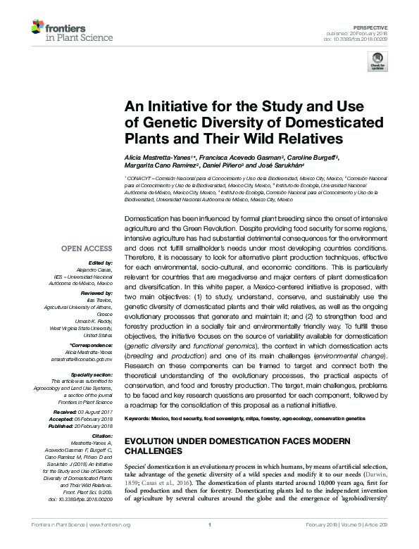 (PDF) An Initiative for the Study and Use of Genetic Diversity of ...