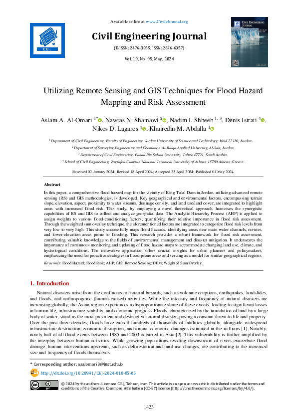 (PDF) Utilizing Remote Sensing and GIS Techniques for Flood Hazard ...