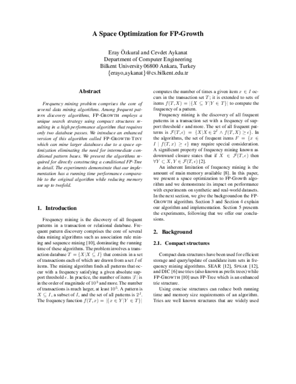 (PDF) A space optimization for fp-growth