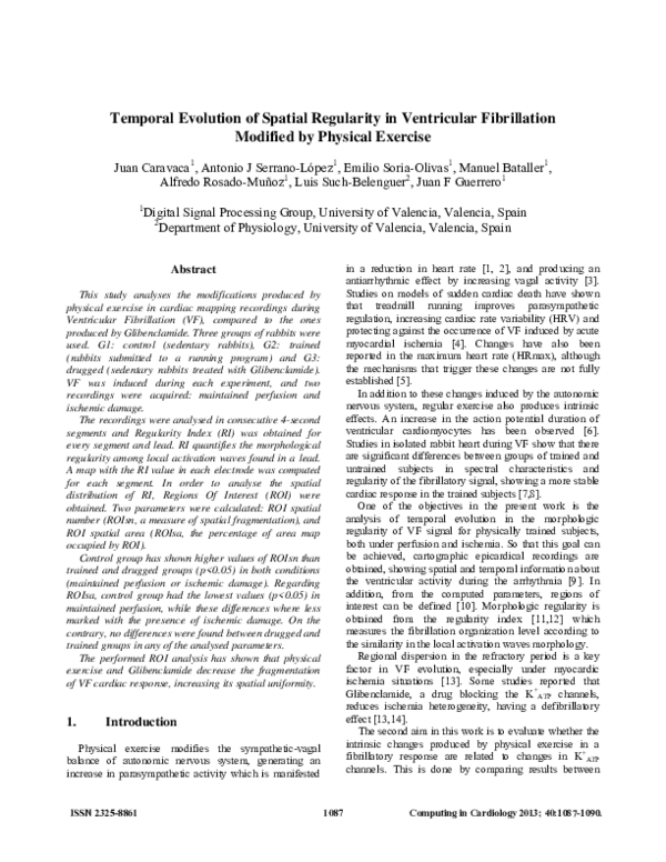 (PDF) Temporal evolution of spatial regularity in ventricular ...