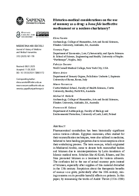 (PDF) Historico-medical considerations on the use of mummy as a drug: a ...