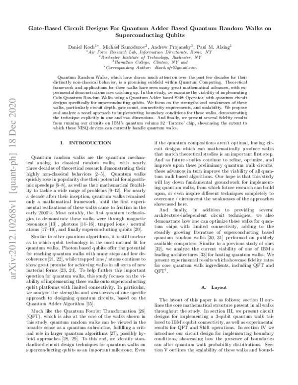 (PDF) Gate-based circuit designs for quantum adder-inspired quantum ...