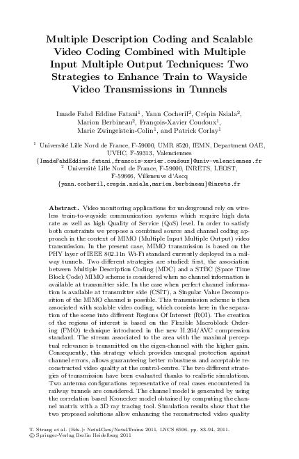 (PDF) Multiple Description Coding and Scalable Video Coding Combined ...