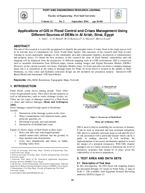 (PDF) Applications of GIS in Flood Control and Crises Management Using ...