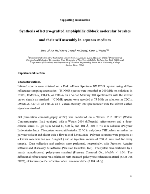 (PDF) Synthesis of Hetero-Grafted Amphiphilic Diblock Molecular Brushes ...