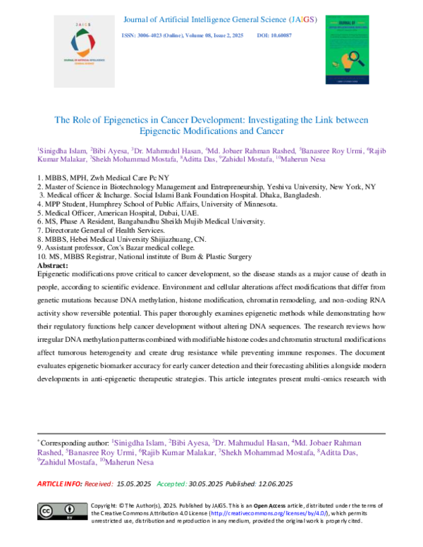 (PDF) The Role of Epigenetics in Cancer Development: Investigating the ...