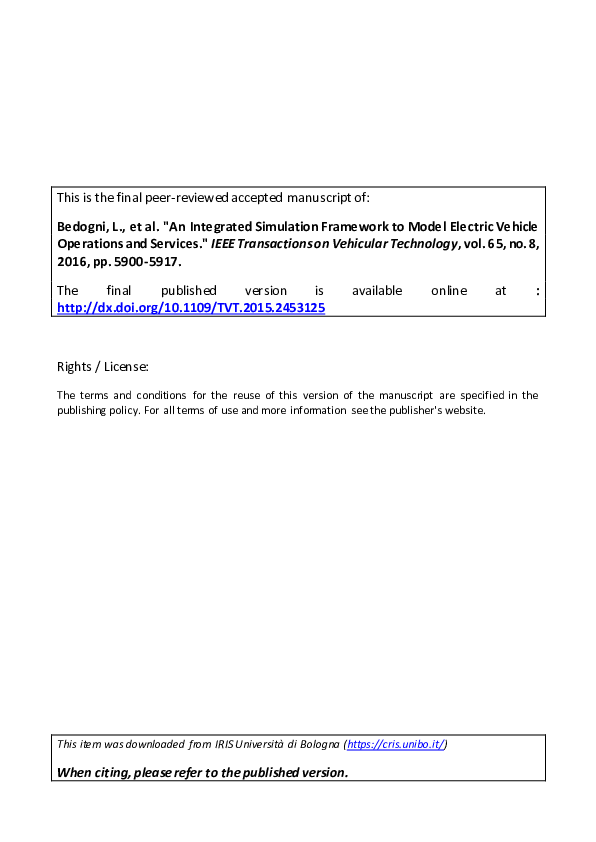 (PDF) An Integrated Simulation Framework to Model Electric Vehicle ...