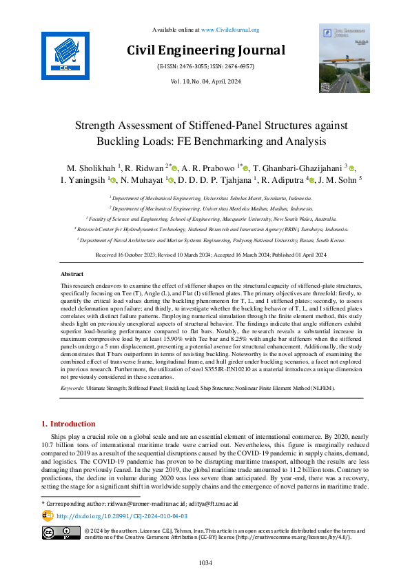 (PDF) Strength Assessment of Stiffened-Panel Structures against ...