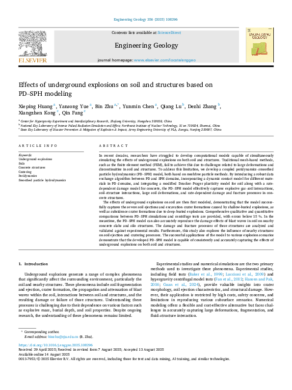 (PDF) Effects of underground explosions on soil and structures based on ...